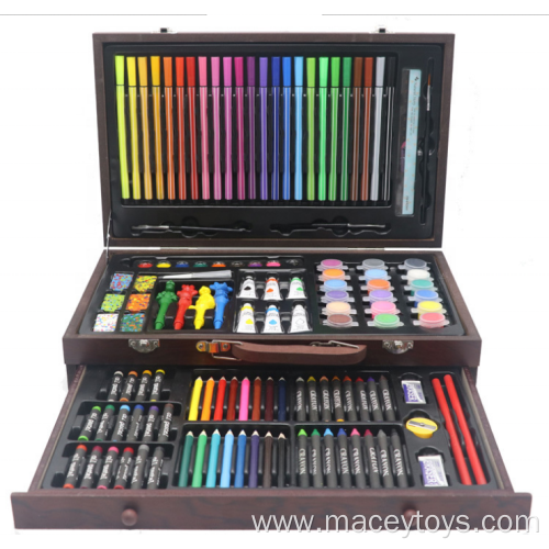 130pcs Drawing Wooden Box art Set for Students